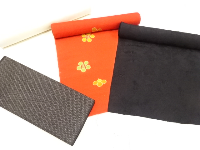 JAPANESE KIMONO / ANTIQUE FABRIC CLOTH BOLT SET / SILK